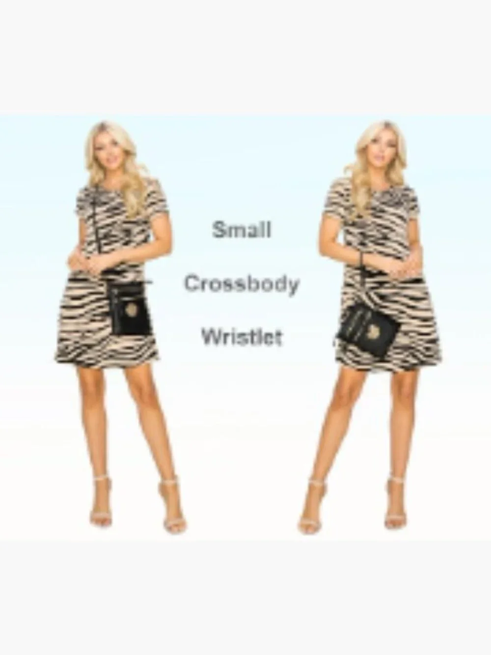 Women's Faux Leather Multi Zipper Crossbody Bag with Detachable Wristlet